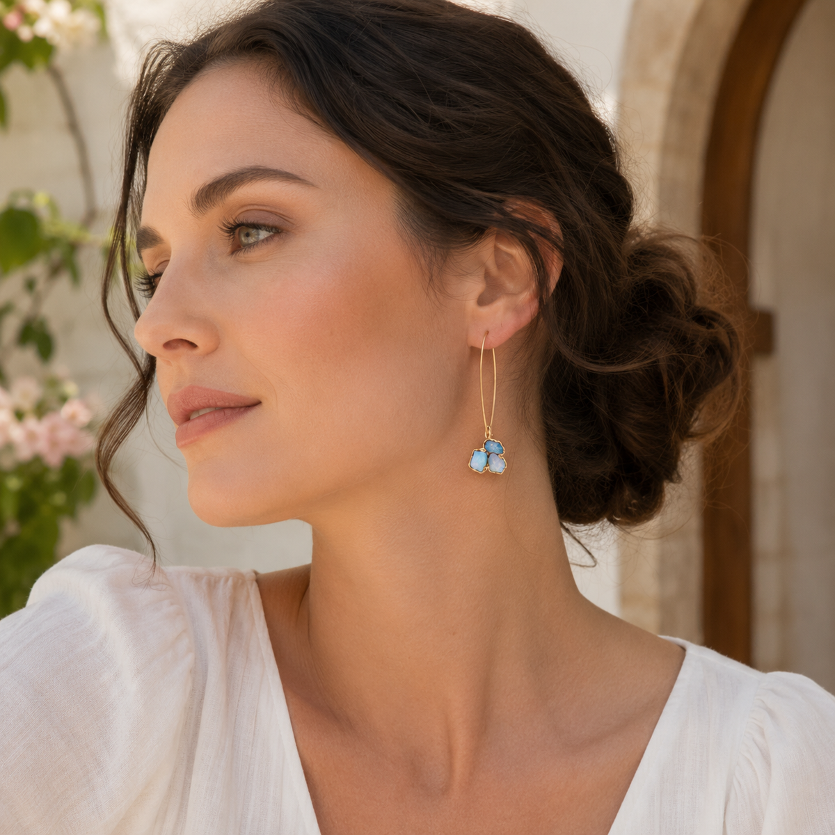 Raw Australian Opal Cluster Earrings