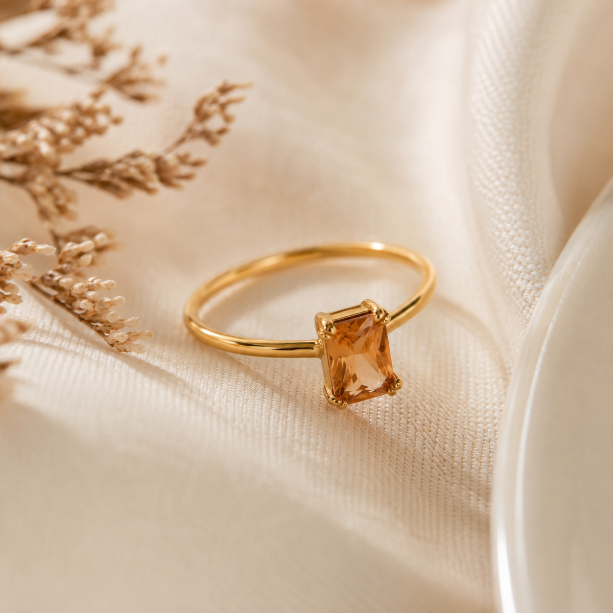 Rectangular Gemstone Ring