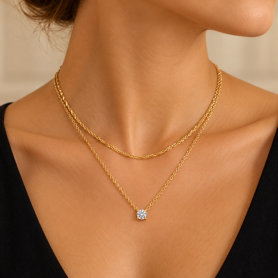 Simple Layered CZ Necklace