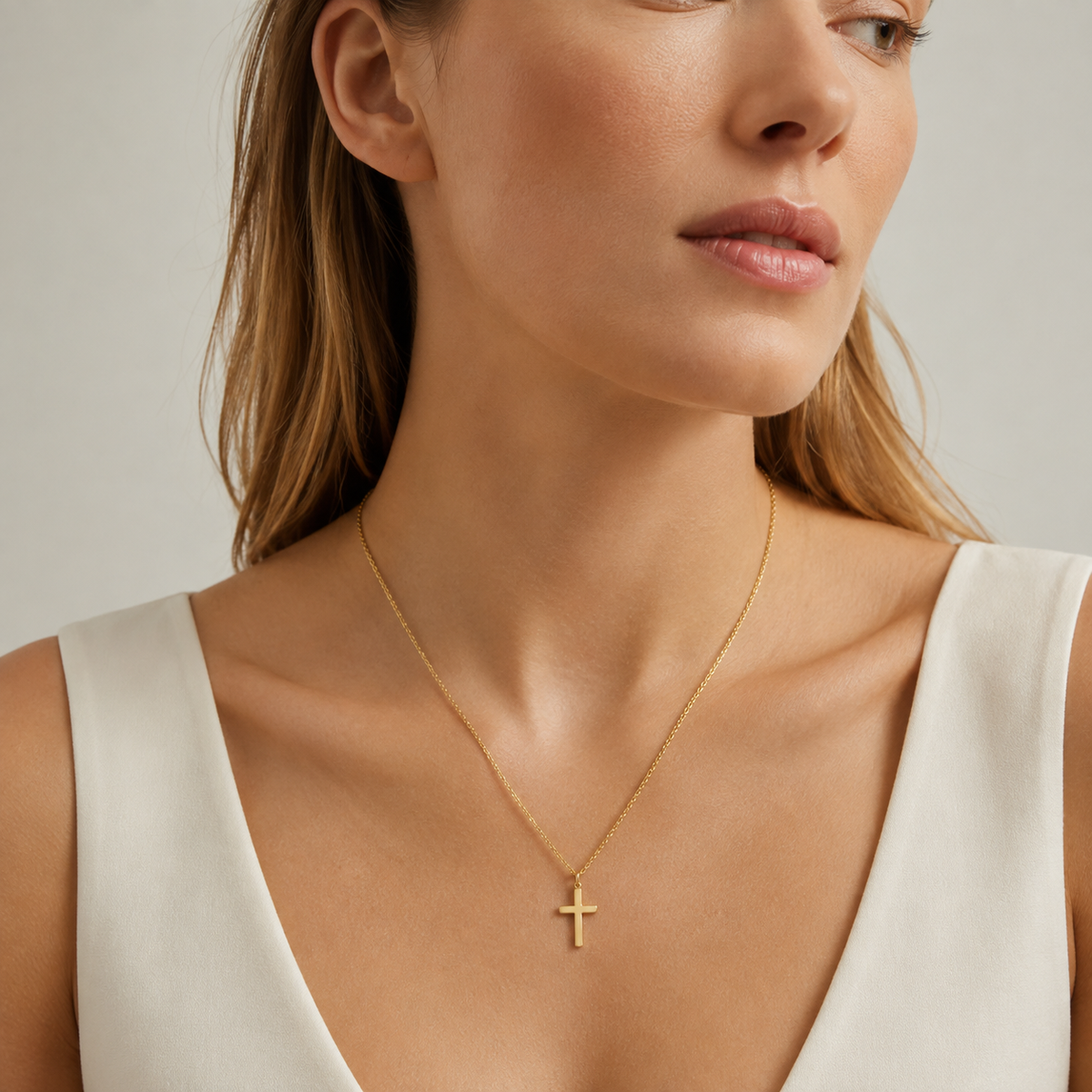 Small Cross Pendant Necklace