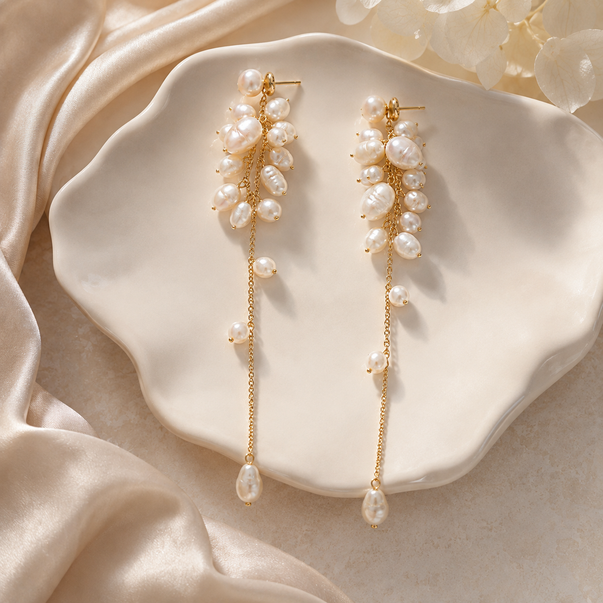 Freshwater Pearl Cascade Earrings