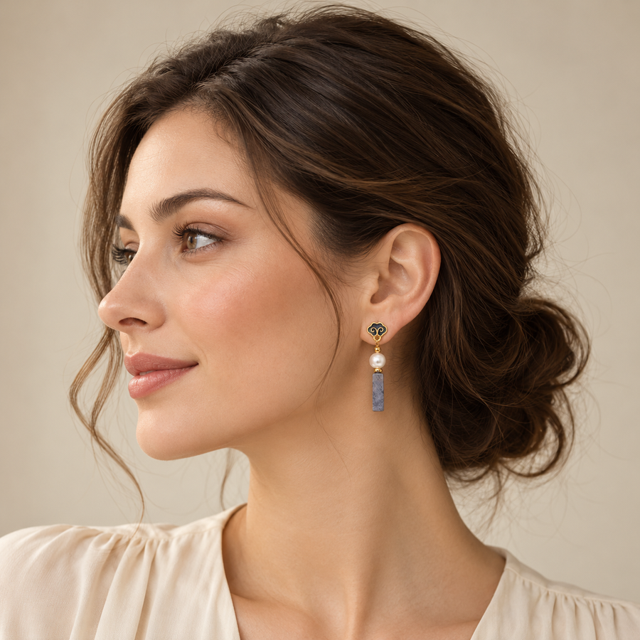 Cloud Freshwater Pearl Drop Earrings