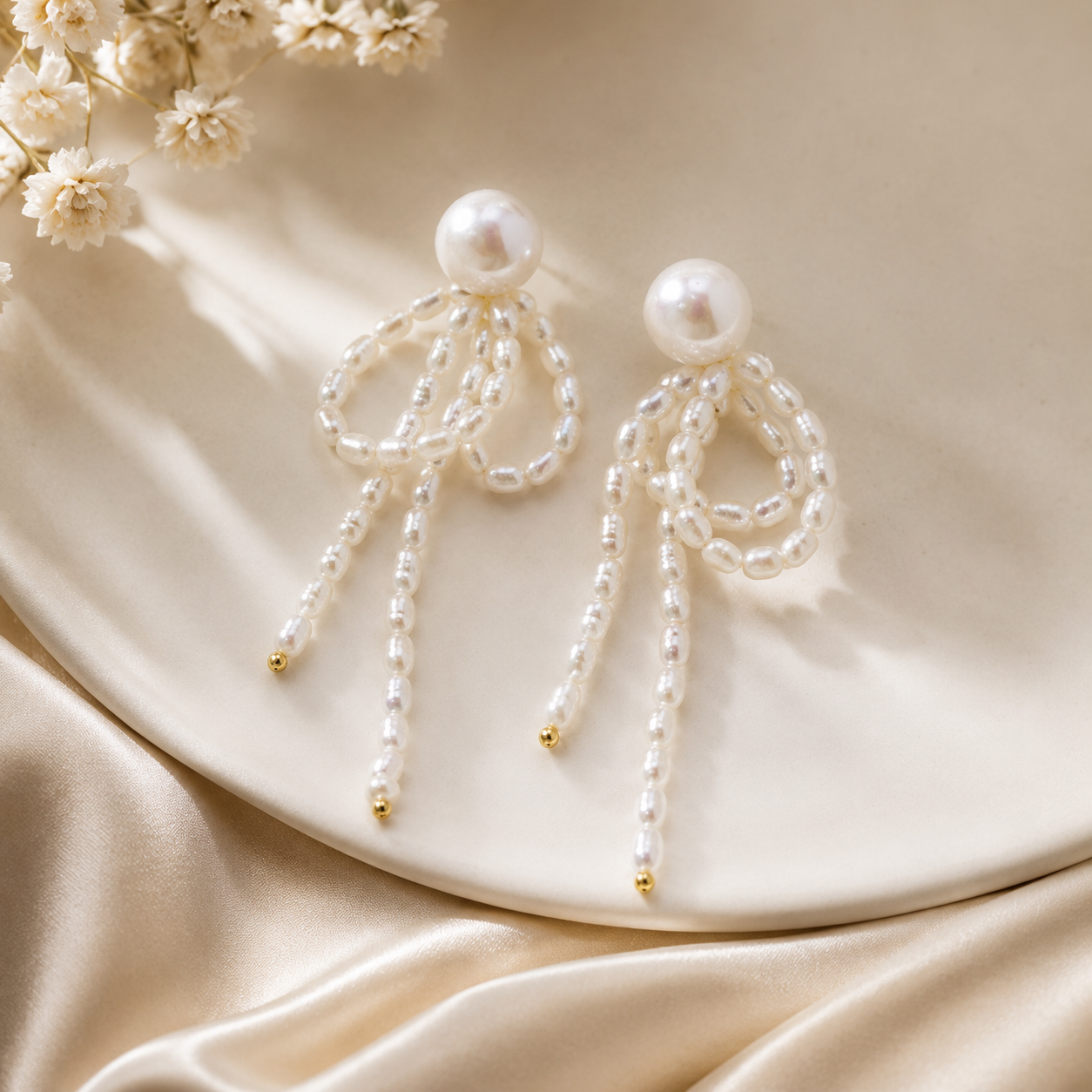 Baroque Pearl Tassel Drop Earrings
