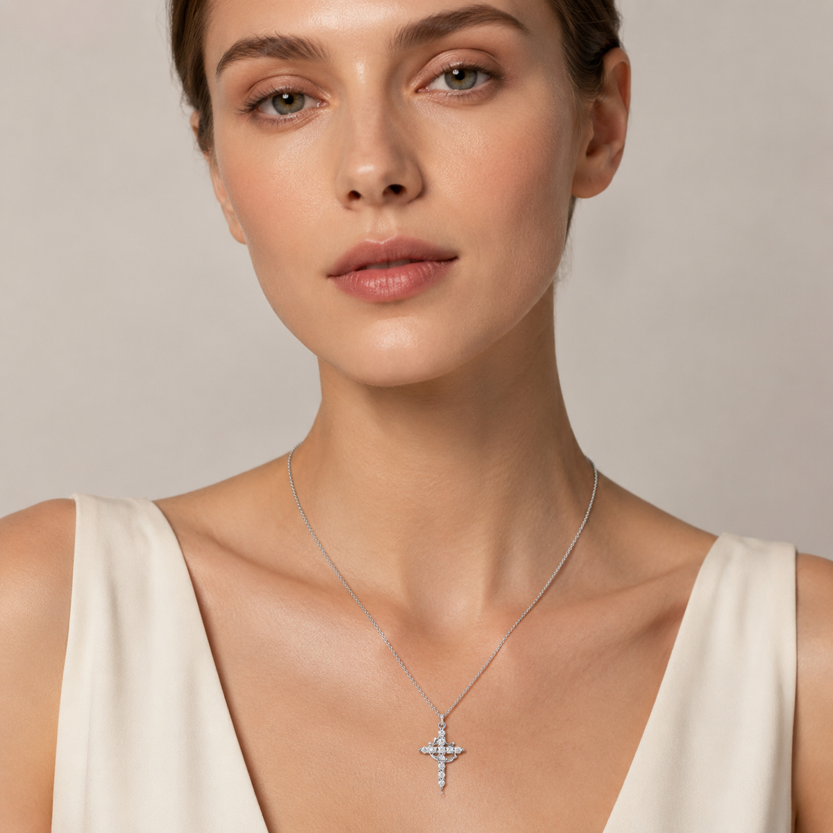 Crown Cross Pendant Necklace