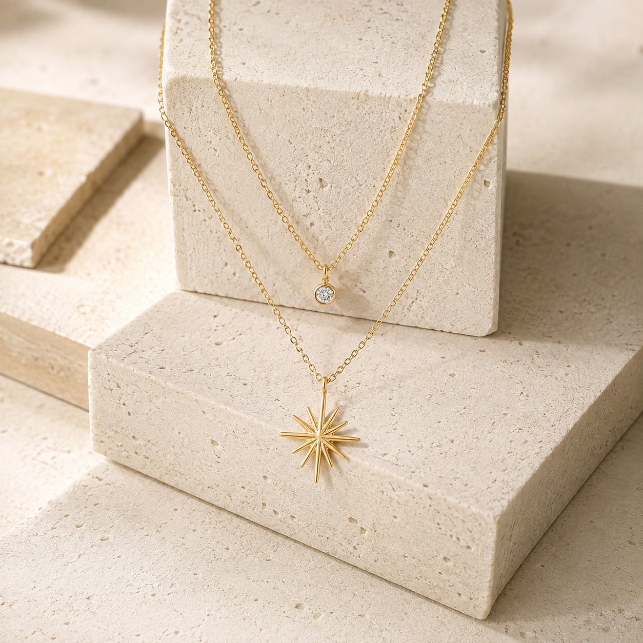 Layered Star CZ Necklace