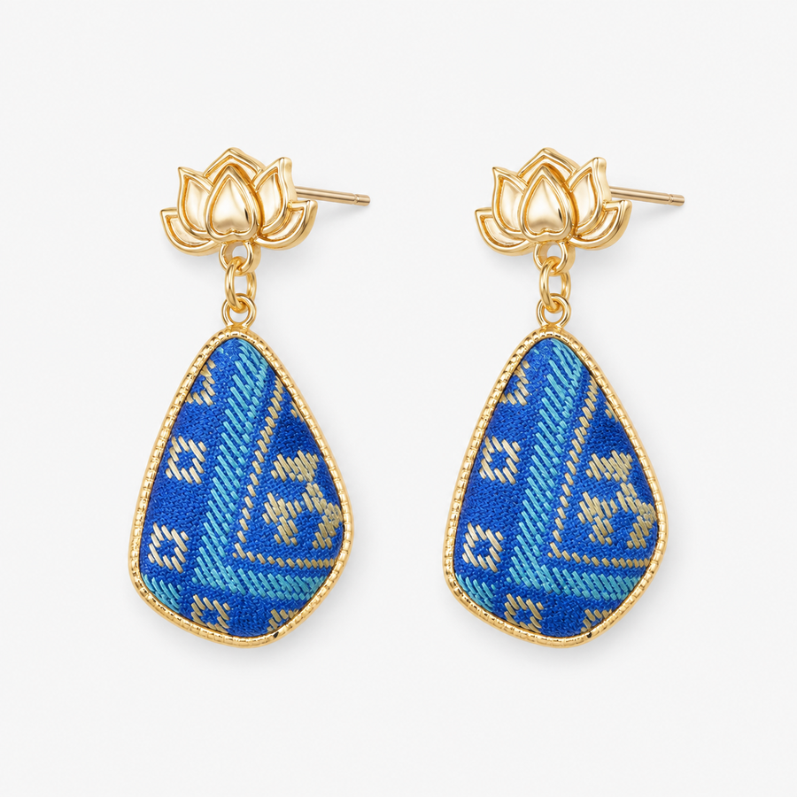 Zhuang Brocade Dangle Earrings