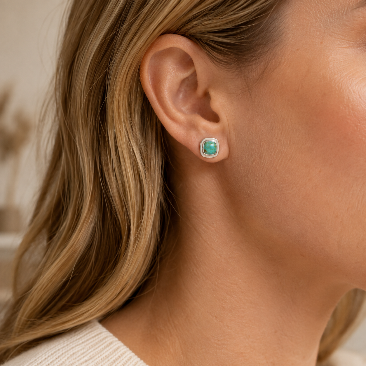 Kingman Turquoise Stud Earrings
