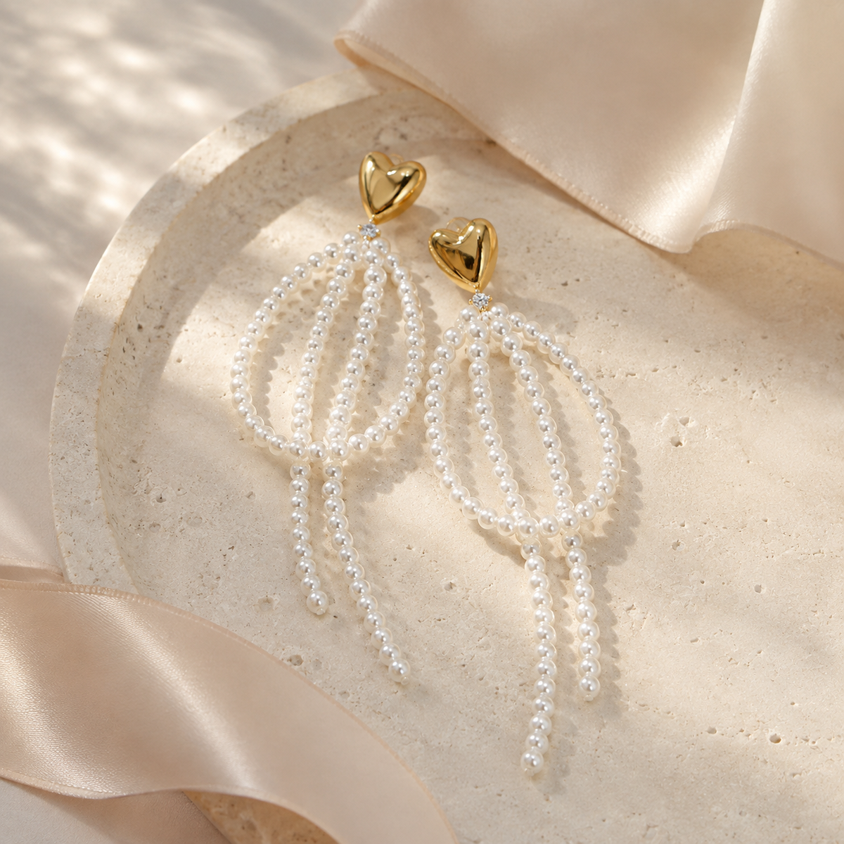 Long Pearl Tassel Earrings