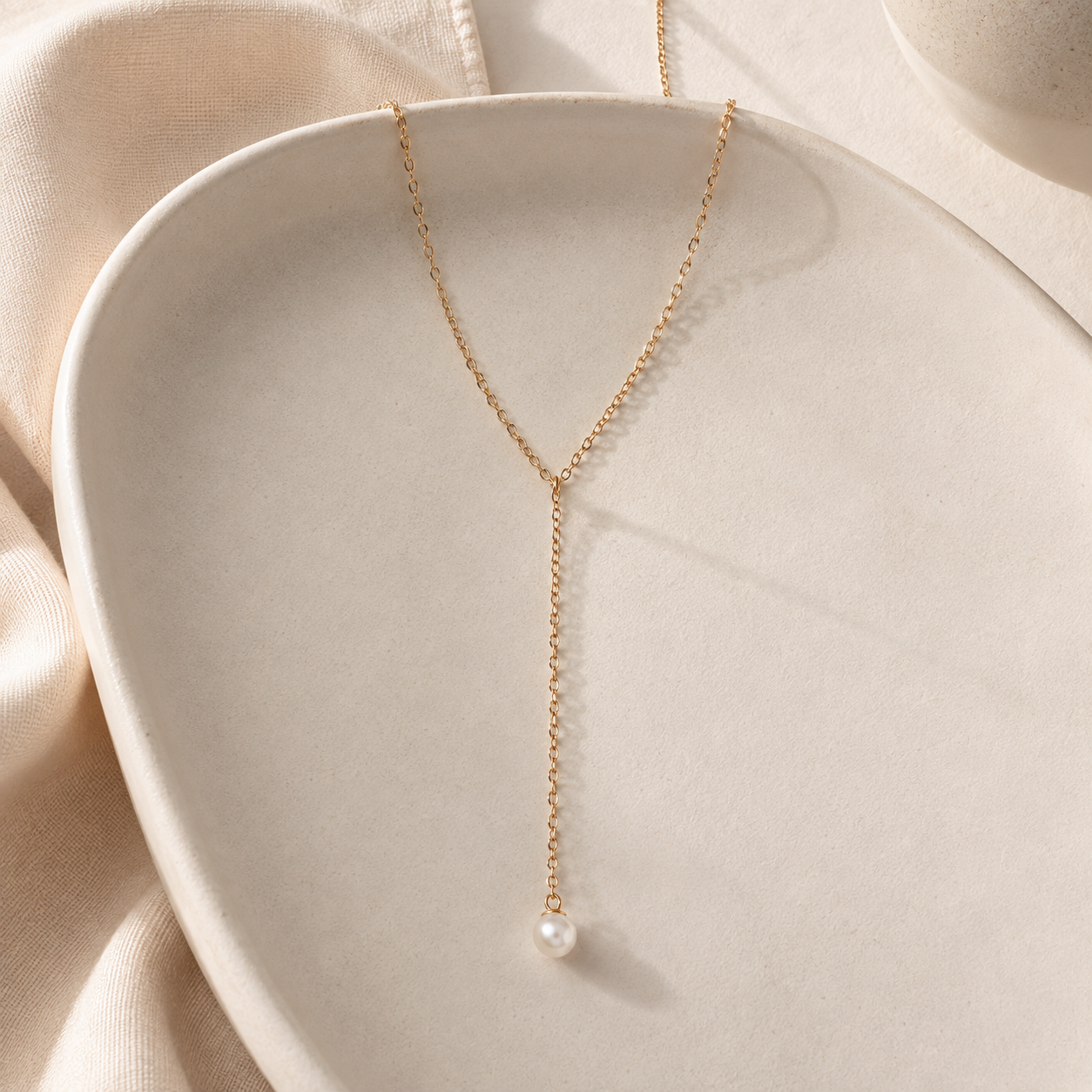 Pearl Y Necklace