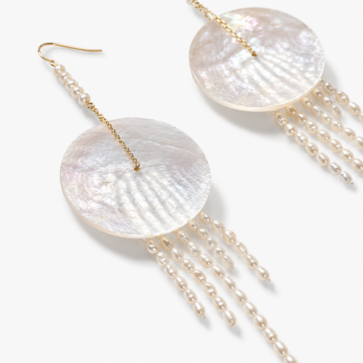 Mother-of-Pearl Pearl Tassel Earrings