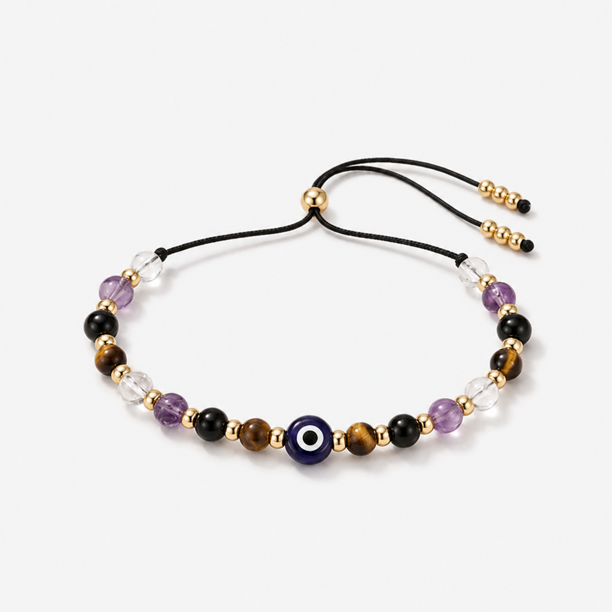 Evil Eye Natural Stone Charm Bracelet