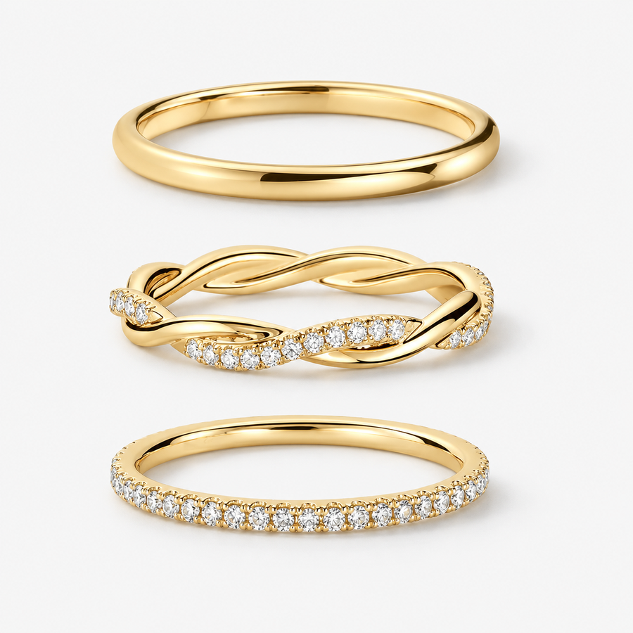 TEWIKY Stackable CZ Ring Set