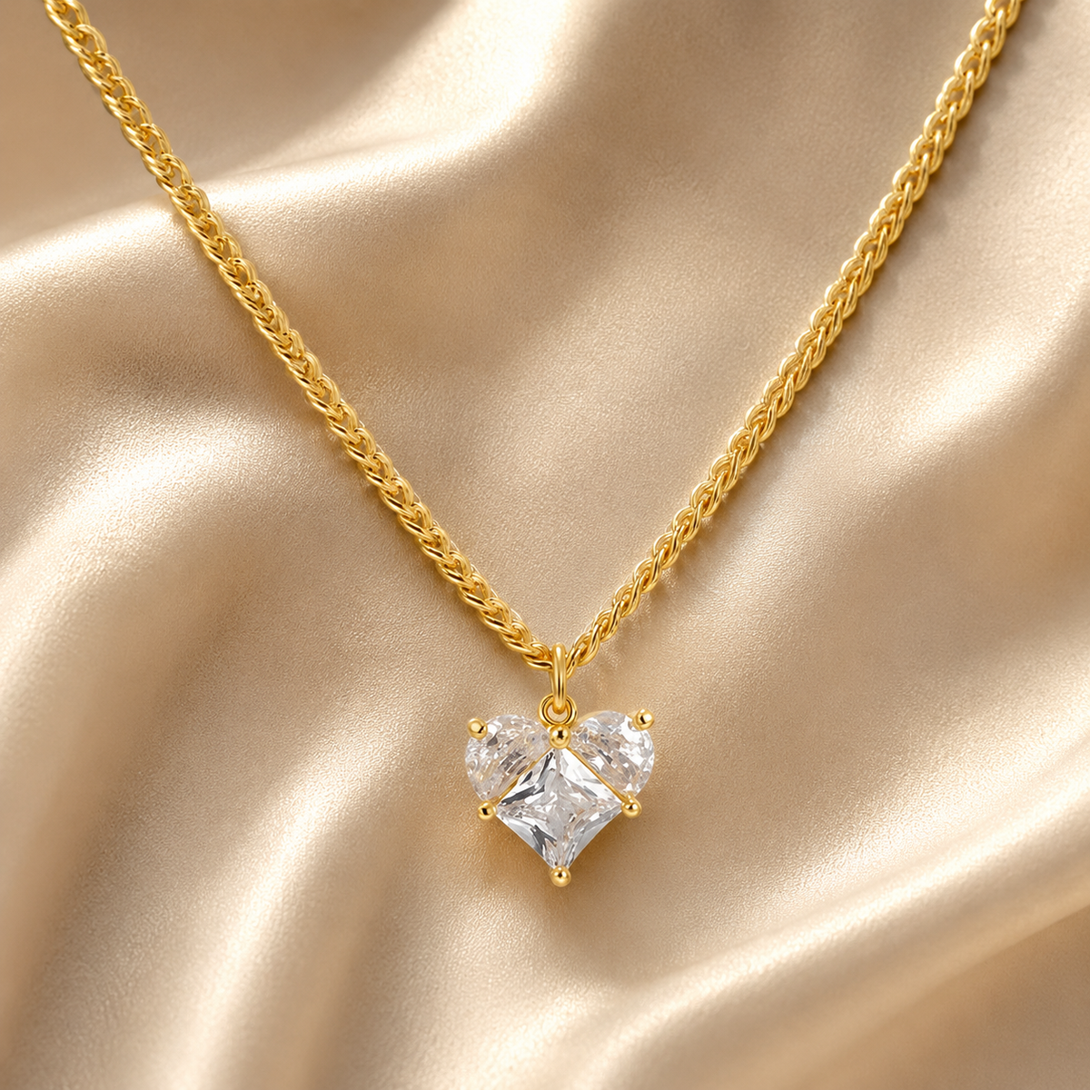 Chunky Heart Pendant Choker