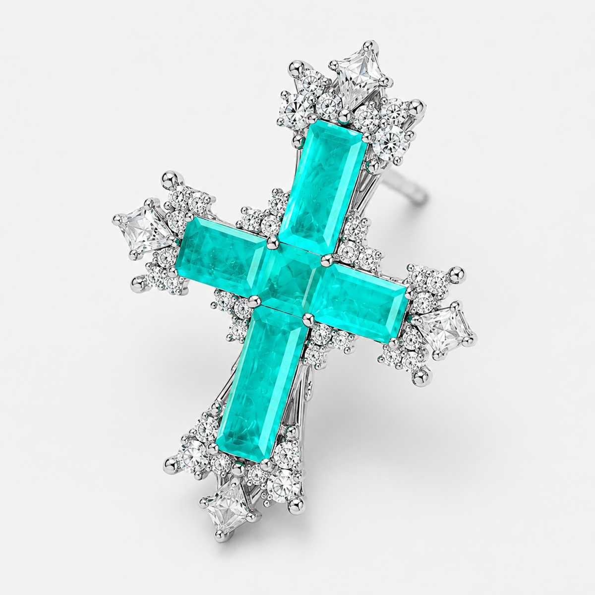 Paraiba Cross Stud Earrings
