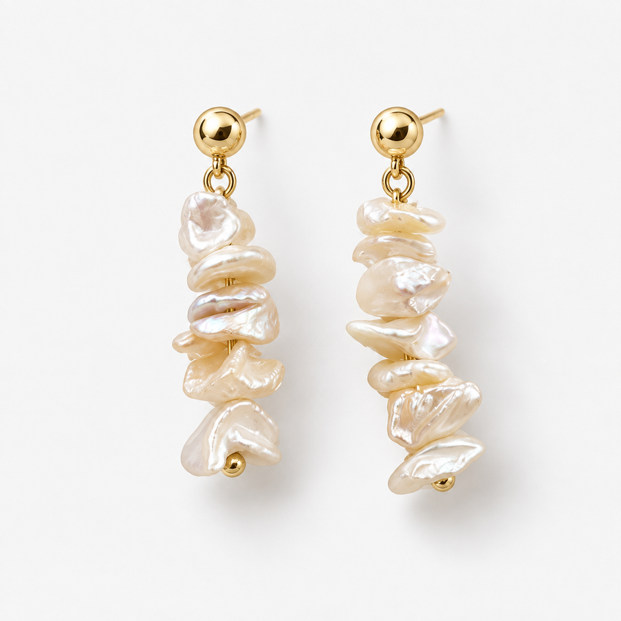 Tiny Baroque Pearl Stud Earrings