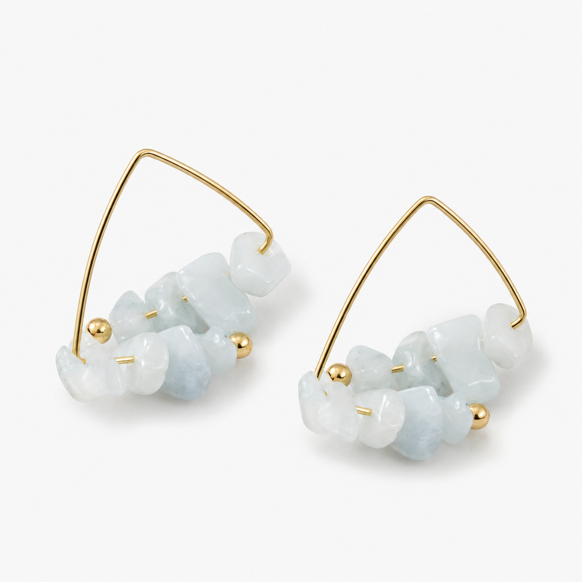 Crystal Chip Triangle Earrings