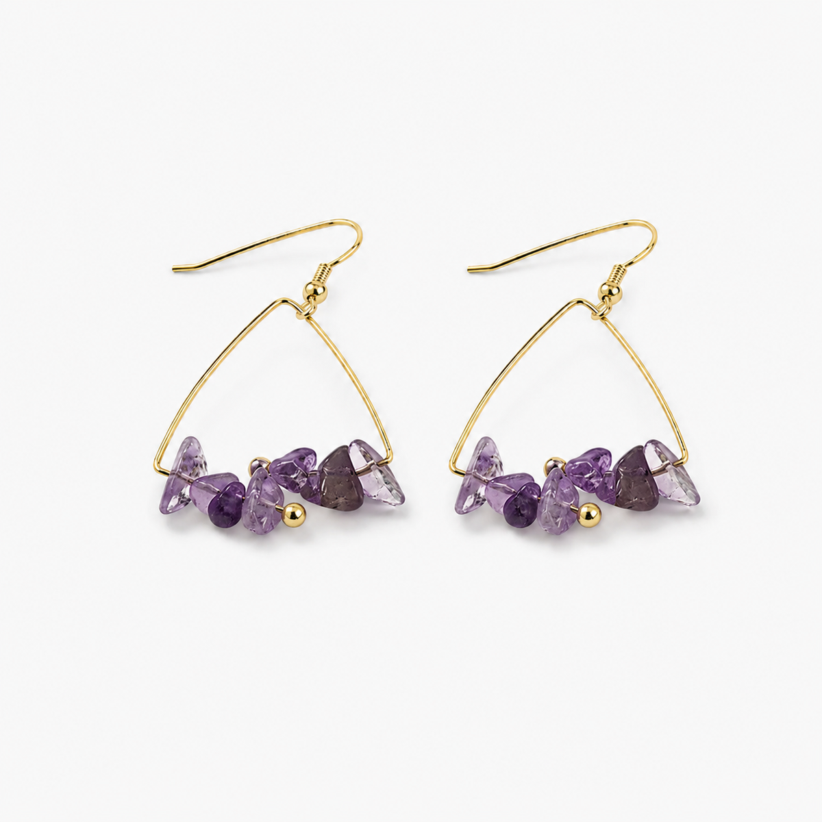Crystal Chip Triangle Earrings