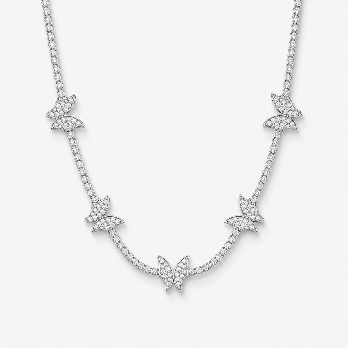 CZ Butterfly Choker Necklace