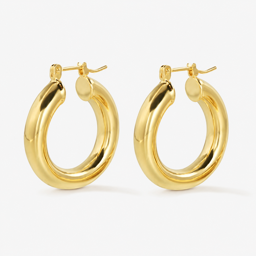 Simple Thick Hoop Earrings
