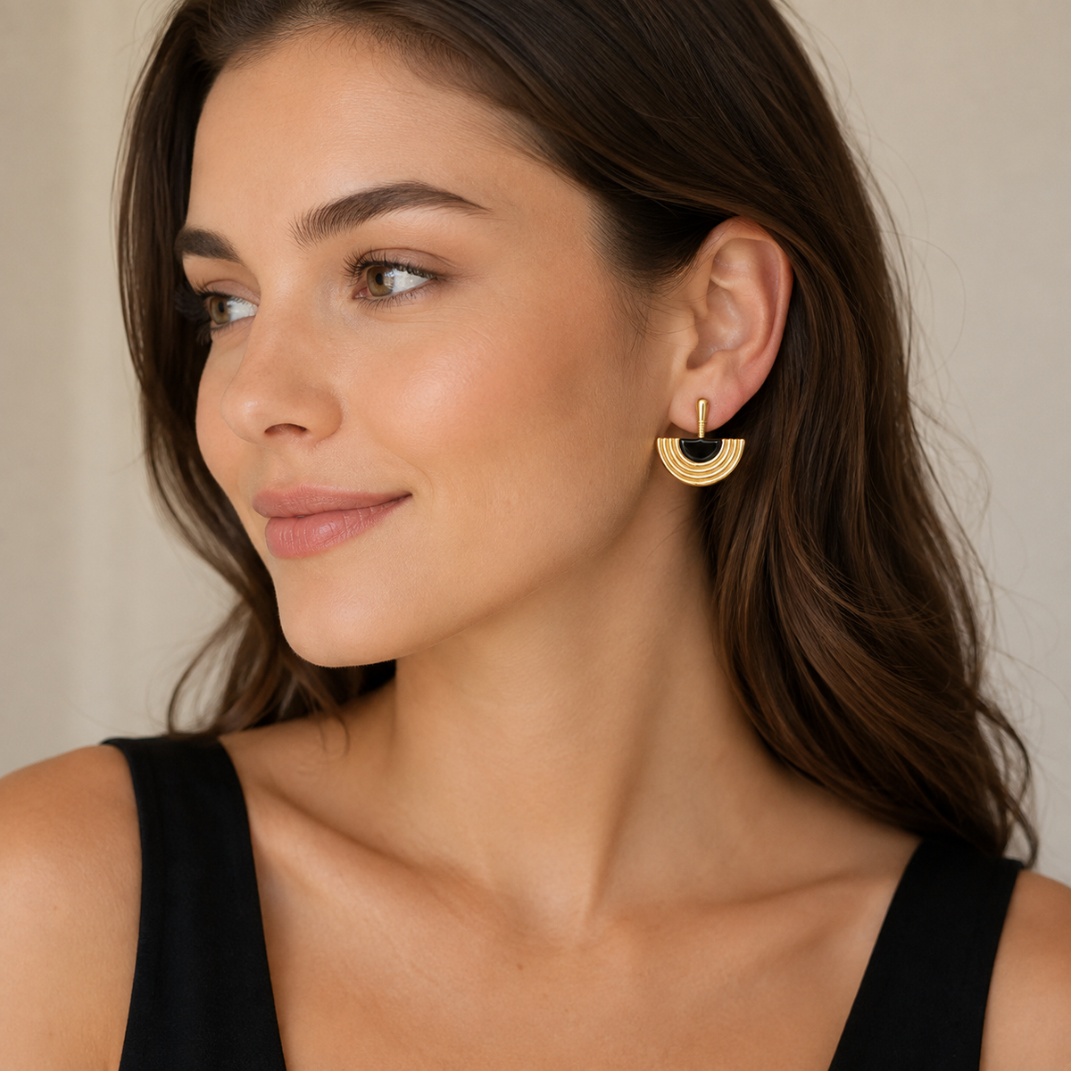 Half-Circle Statement Stud Earrings