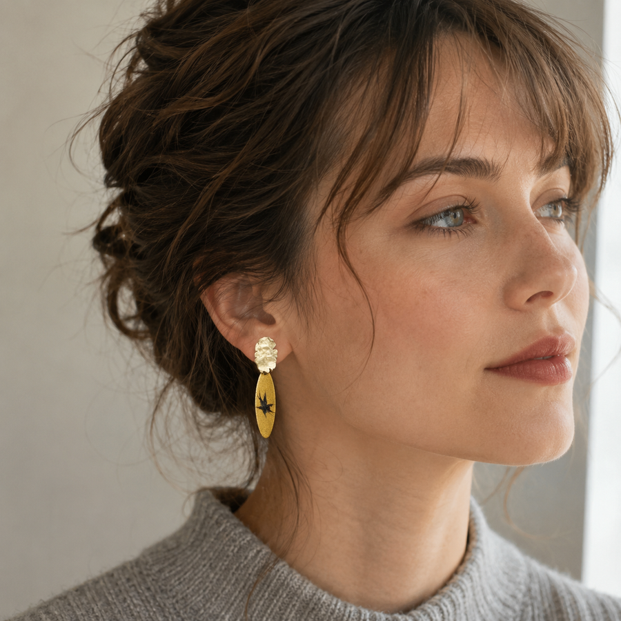 Hand-Painted Flying Swallow Earrings
