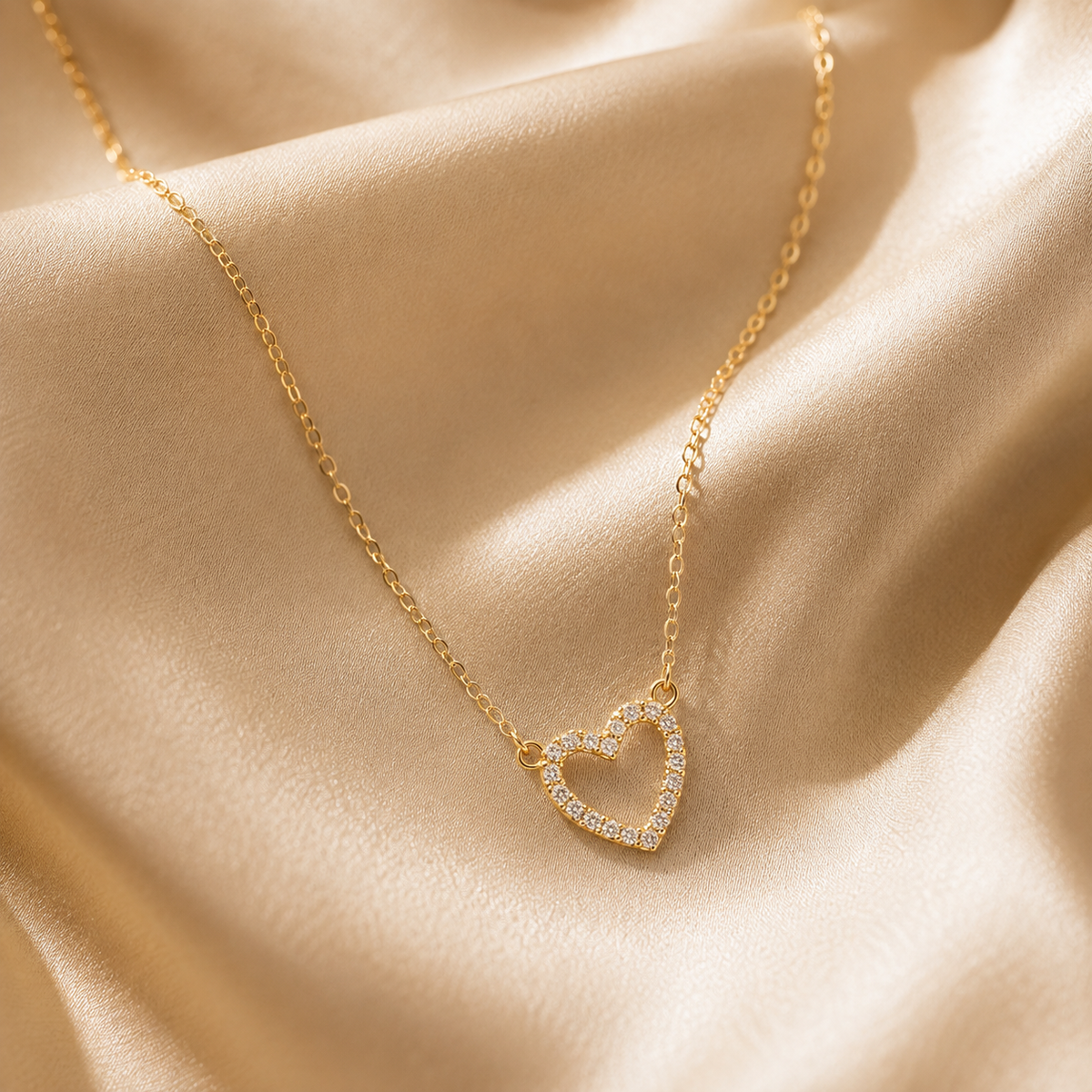 Tiny CZ Heart Necklace