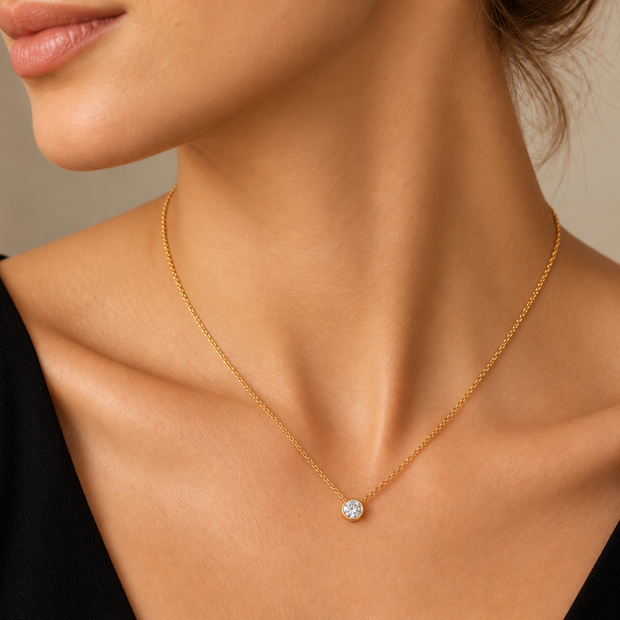 hiny CZ Pendant Necklace