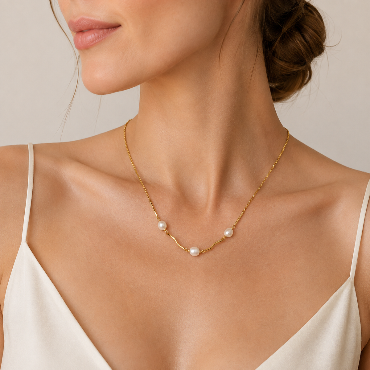 Pearl Bar Choker Necklace