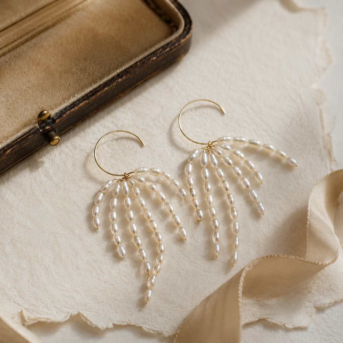 Baroque Pearl Cascade Tassel Earrings
