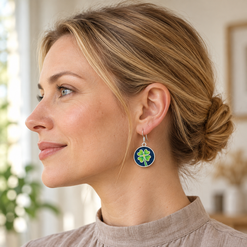 Lucky Cloisonné Drop Earrings