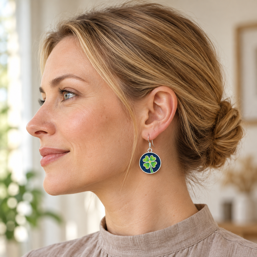 Lucky Cloisonné Drop Earrings