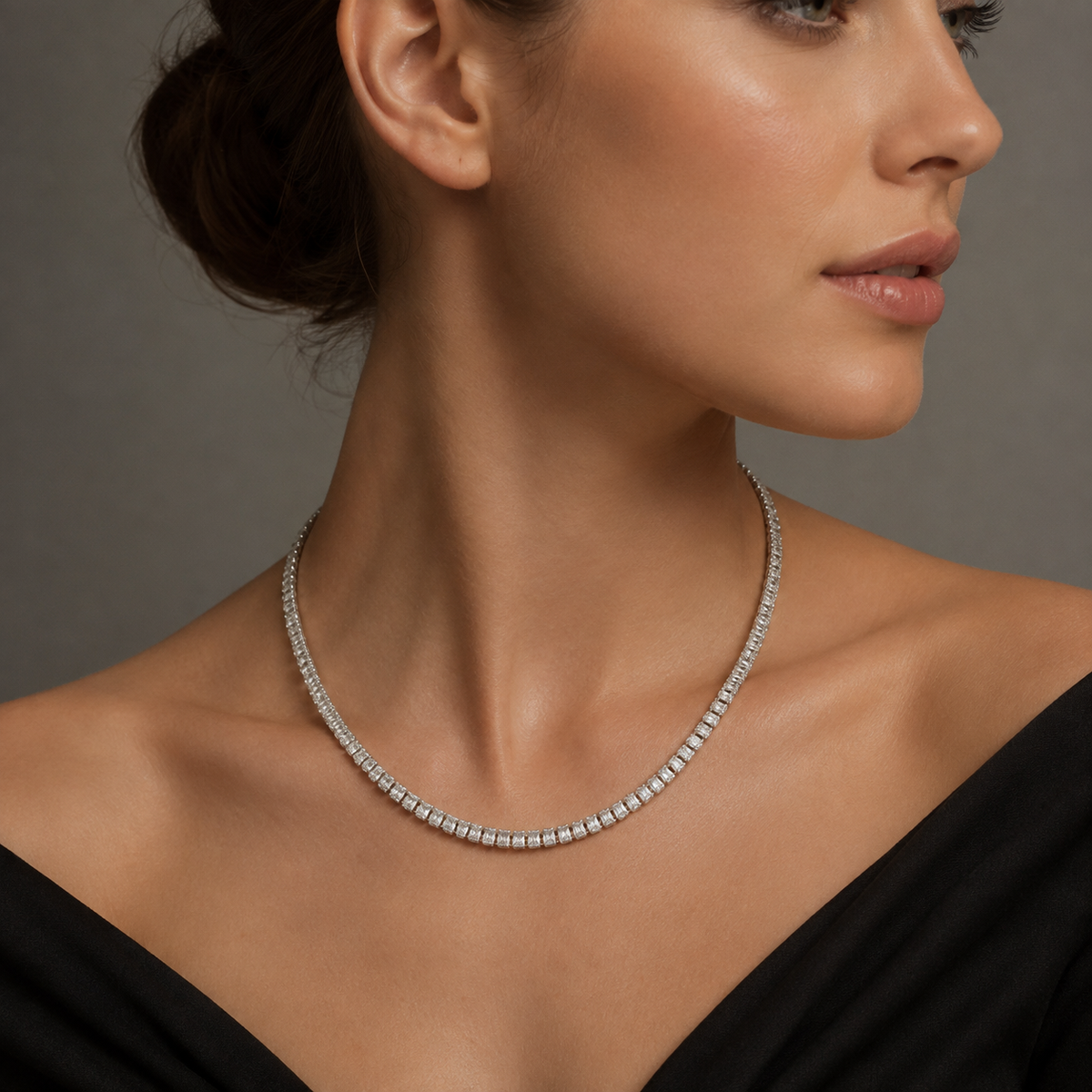 Rectangle CZ Tennis Choker