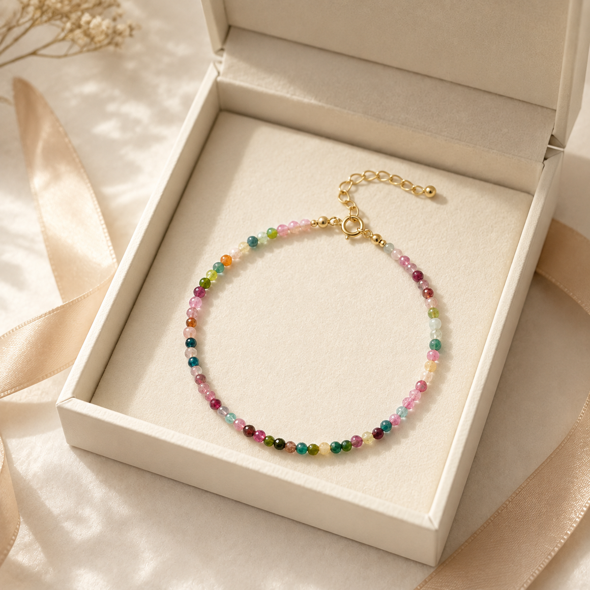 Rainbow Tourmaline Gemstone Bracelet