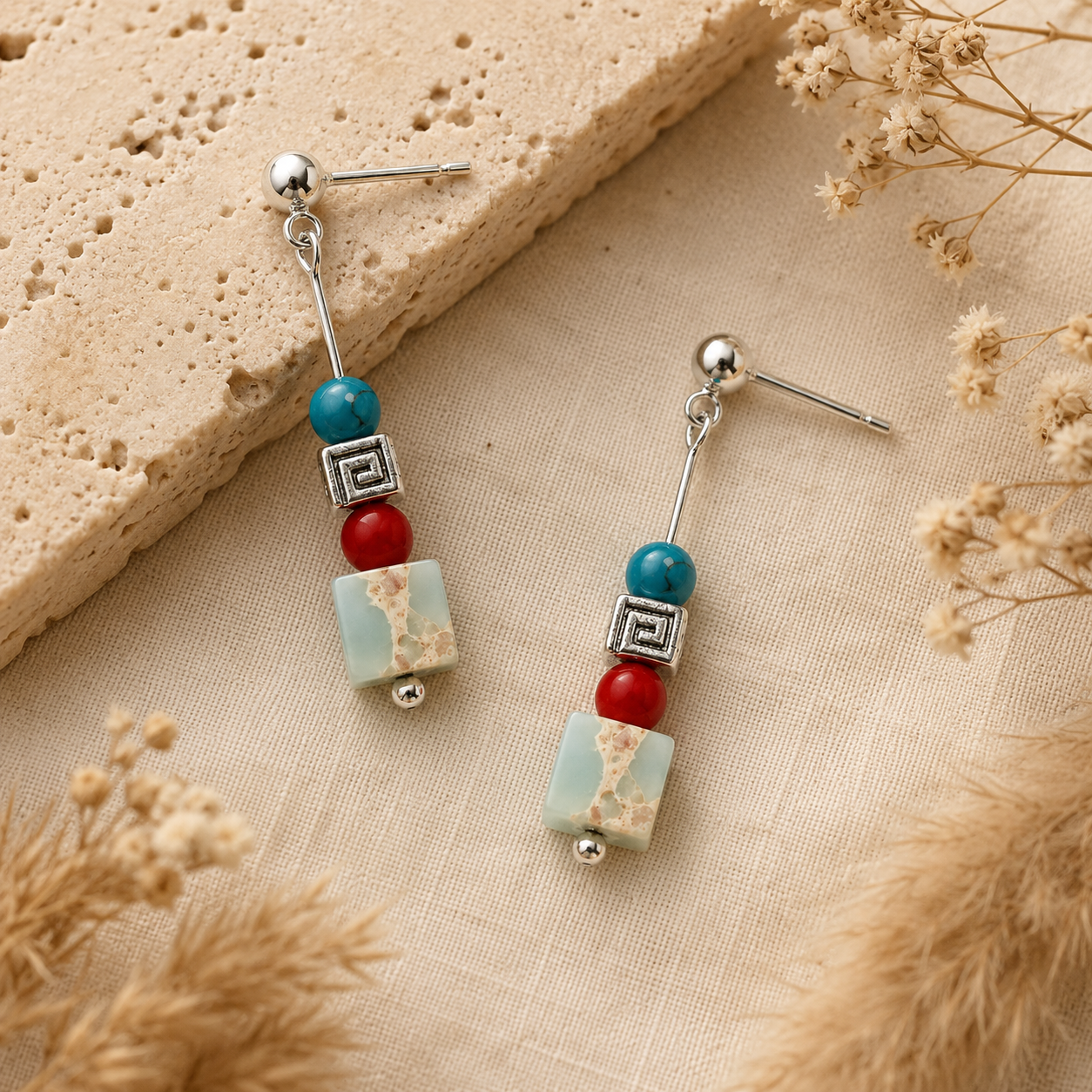Qinghuan Agate Drop Earrings
