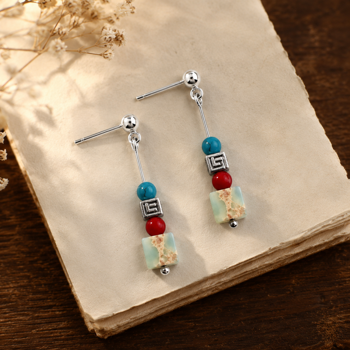 Qinghuan Agate Drop Earrings