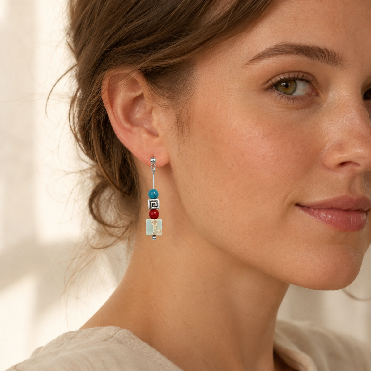 Qinghuan Agate Drop Earrings