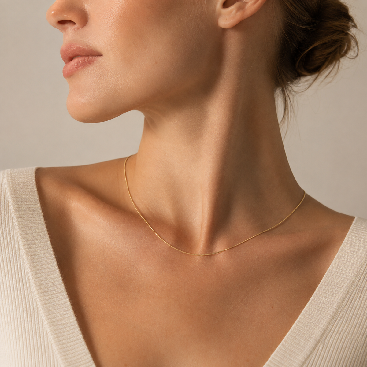 Simple Flat Snake Chain Necklace