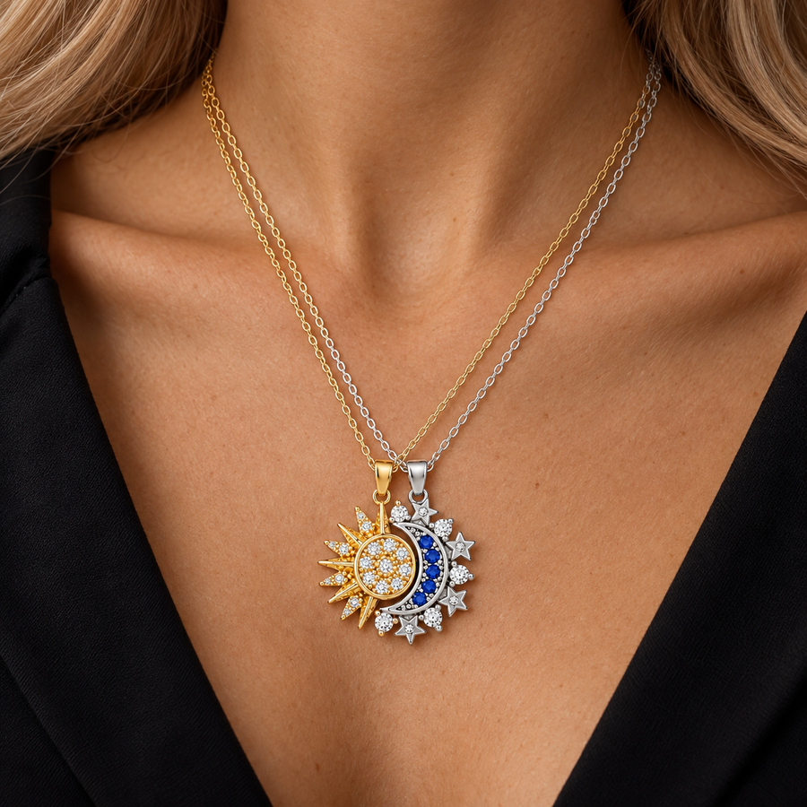 Sun Moon Magnetic Necklace