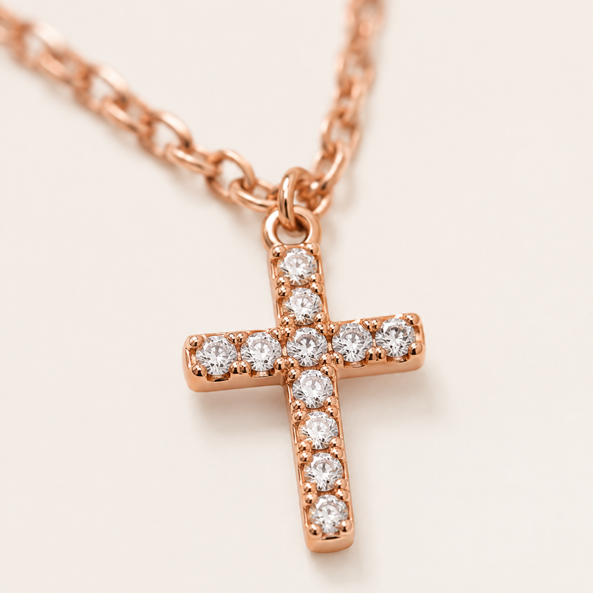 Sparkling CZ Cross Pendant Necklace