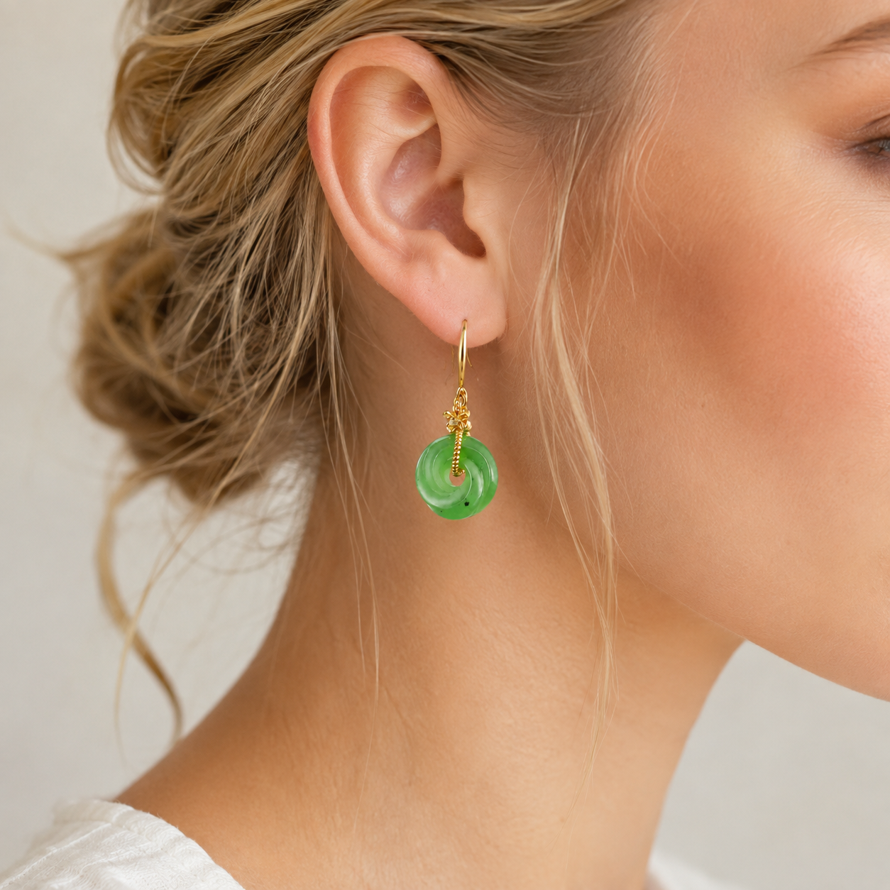 Hetian Jasper Dangle Earrings