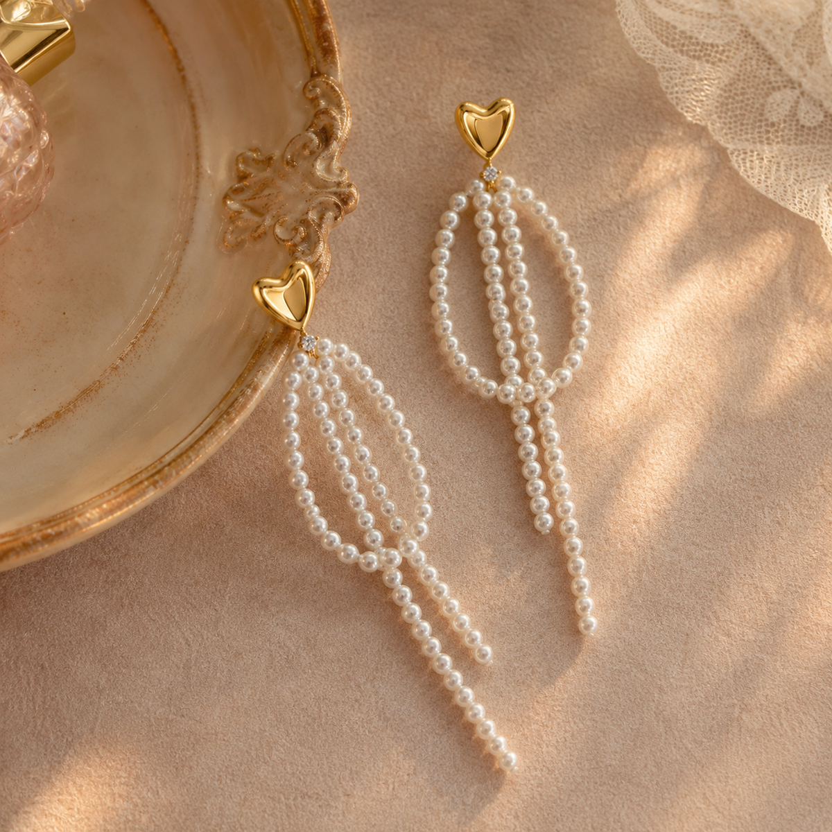 Long Pearl Tassel Earrings