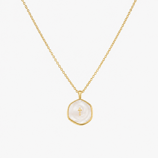 Tewiky 14K Gold Plated Cross Necklace for Women