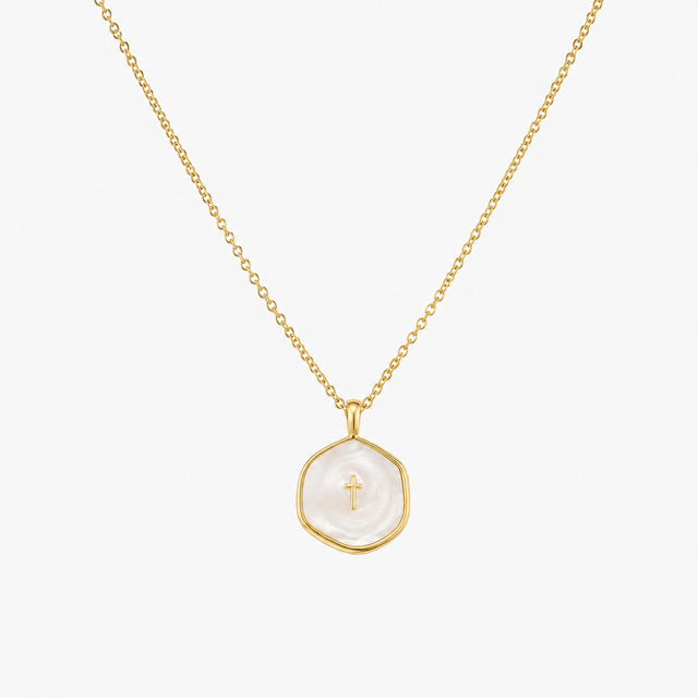 Tewiky 14K Gold Plated Cross Necklace for Women