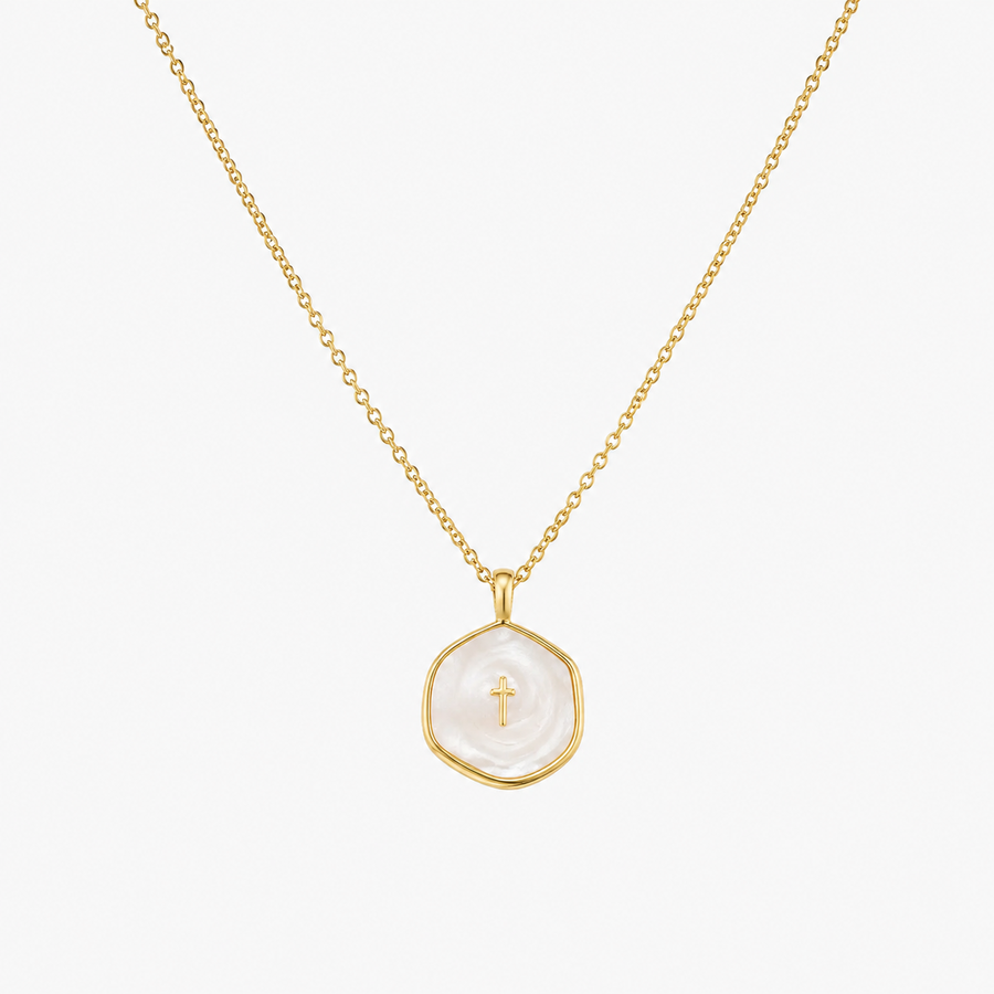 Tewiky 14K Gold Plated Cross Necklace for Women
