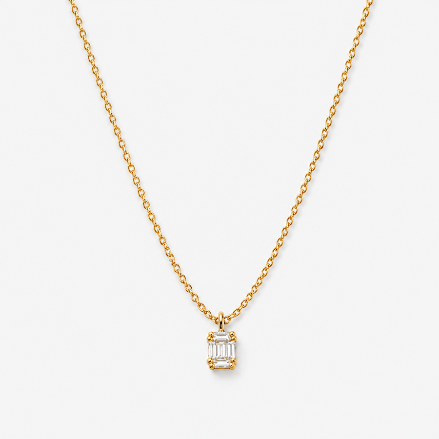 Emerald Cut CZ Pendant Necklace