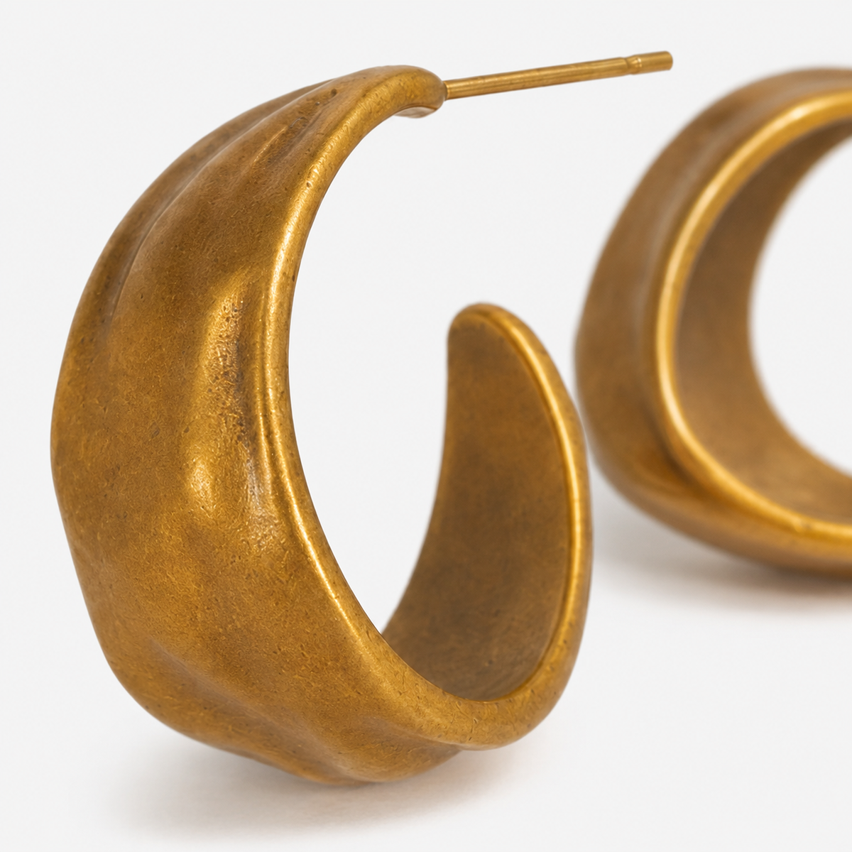 Vintage C-Shape Silver Earrings