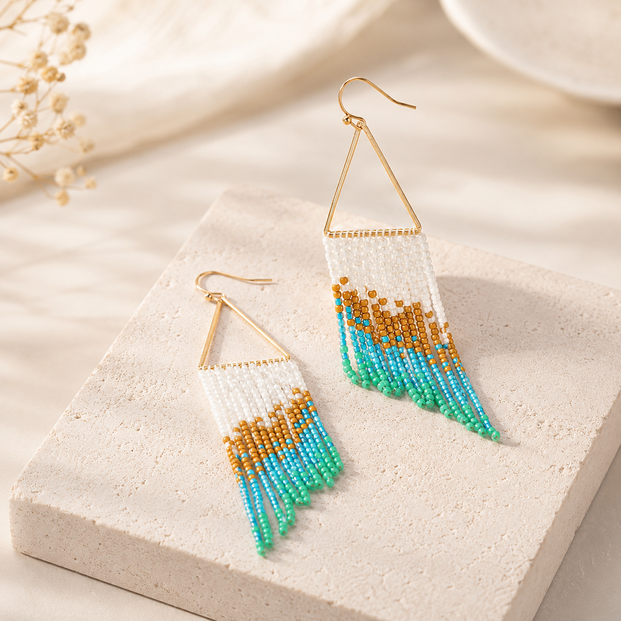 Bohemian Seed Bead Tassel Earrings