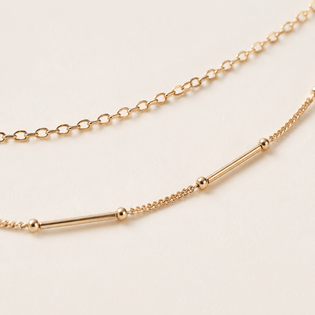 Simple Layered Beaded Necklace