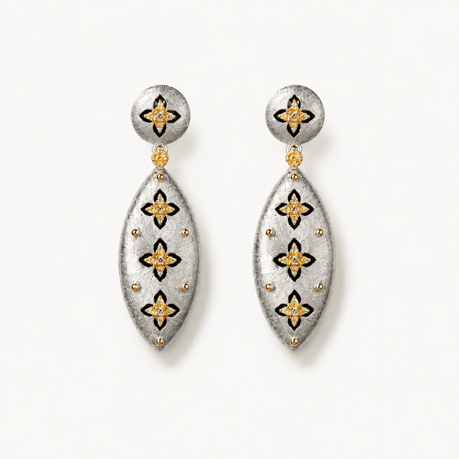 Clover Rhinestone Stud Earrings