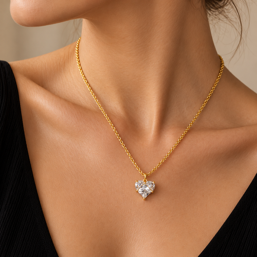 Chunky Heart Pendant Choker